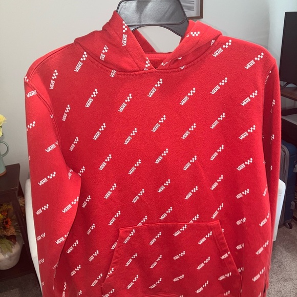 Vans Red Hoodie with Checkered Logo - Picture 1 of 2